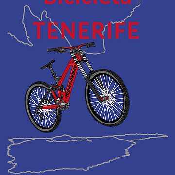 Vorschaubild zum Design Fahrradfahren Teneriffa bedeutet starke Nerven, Mountainbike, Rot, Spanisch von CreaVisArt