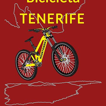 Vorschaubild zum Design Fahrradfahren Teneriffa bedeutet starke Nerven, Mountainbike, Gelb, Spanisch von CreaVisArt