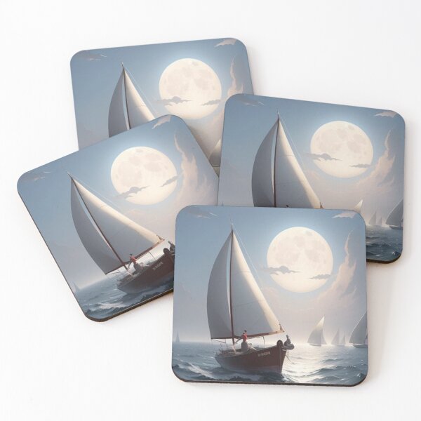 Item preview, Sailboat under the moon designed and sold by Fun Fun Fun in the Sun.