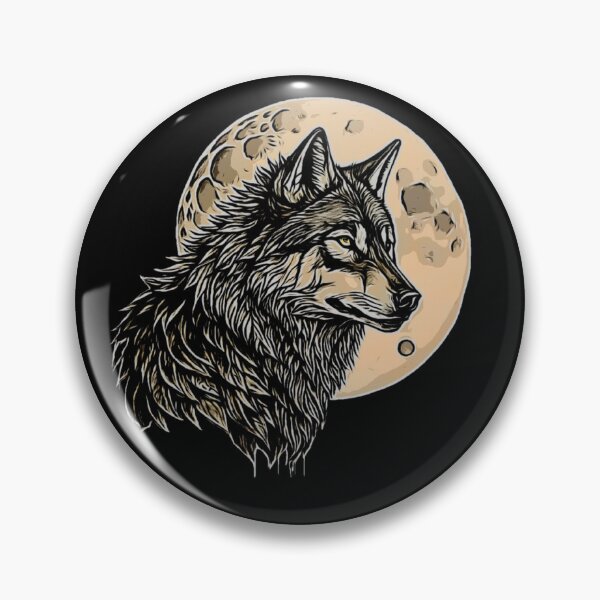 Artikelvorschau, Eine Skizze eines Wolfes vor dem Hintergrund des Mondes entworfen und verkauft von FlowerandDesing.