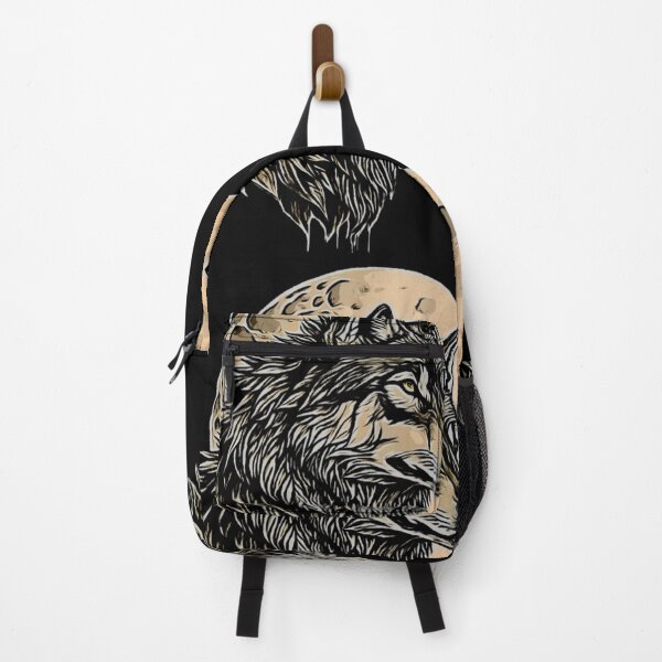 Item preview, A sketch of a wolf against the background of the moon designed and sold by FlowerandDesing.