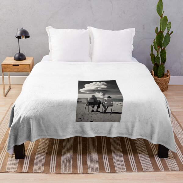 Item preview, a black and white photo of two people sitting on a beach designed and sold by Dark Fantasy Store.