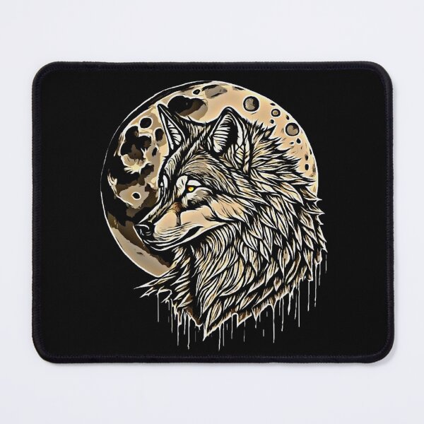 Item preview, Wolf head against the background of the moon designed and sold by FlowerandDesing.