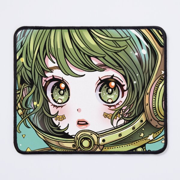 Item preview, Adorable Green Astronaut Anime Girl designed and sold by bubblegoth.