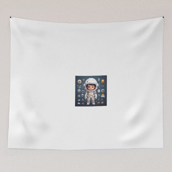 Item preview, a cartoon character in a space suit surrounded by various objects designed and sold by Dark Fantasy Store.