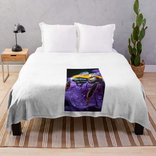 Item preview, a close up of a bee on a purple flower designed and sold by Dark Fantasy Store.