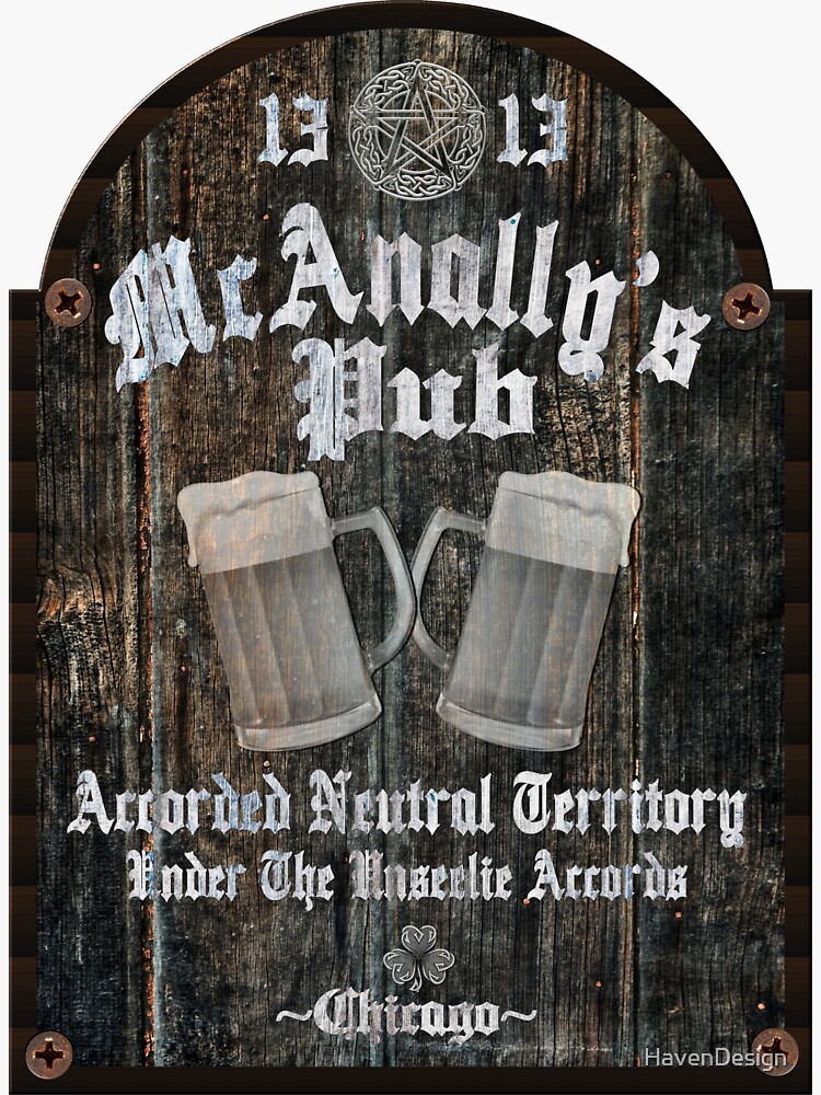 McAnallys Pub Sign Dresden Files Sticker For Sale By HavenDesign Bg,f8f8f8 Flat,750x,075,f Pad,750x1000,f8f8f8.u4