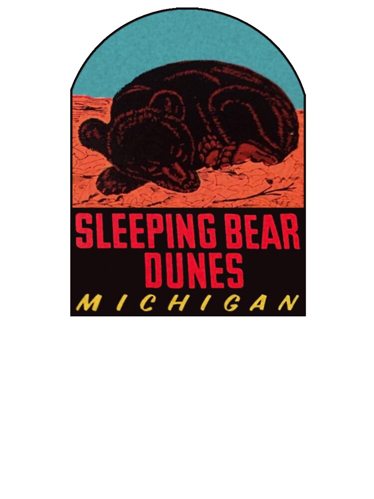 Artwork view, Sleeping Bear Dunes National Lakeshore Vintage Travel Decal designed and sold by hilda74