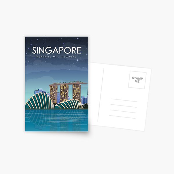 Item preview, Singapore Travel Poster at Night designed and sold by Stadify.