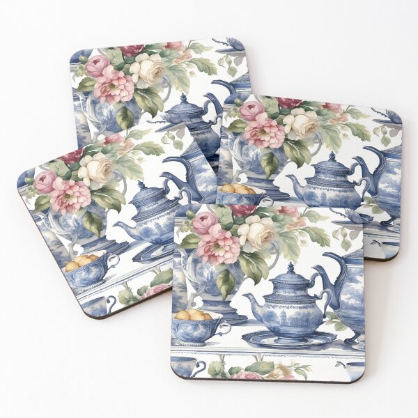 Item preview, Time for Tea Toile De Jouy Design designed and sold by FincastleDesign.