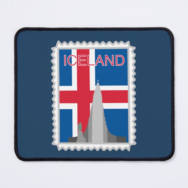 Item preview, Iceland Postage Stamp Flag Hallgrimskirkja Illustration Travel designed and sold by TheEclecticKat.