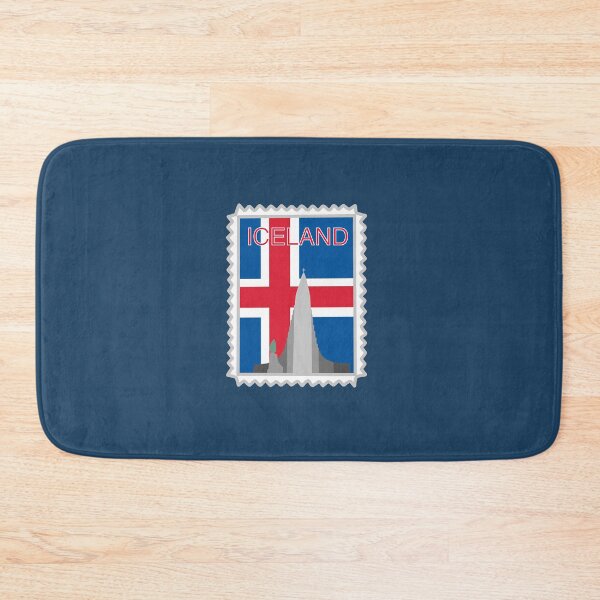 Item preview, Iceland Postage Stamp Flag Hallgrimskirkja Illustration Travel designed and sold by TheEclecticKat.