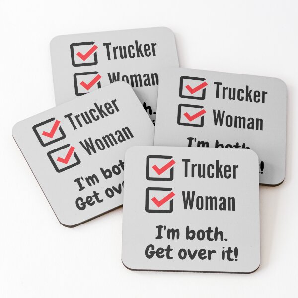 Item preview, Funny Female Trucker Truck Driver Gift - Trucker Woman I'm Both Get Over It designed and sold by Sophie’s Tees.