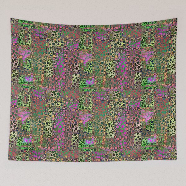 Item preview, PSYCHEDELIC GIRAFFE Neon Pink Green Abstract designed and sold by LynnieLangArt.