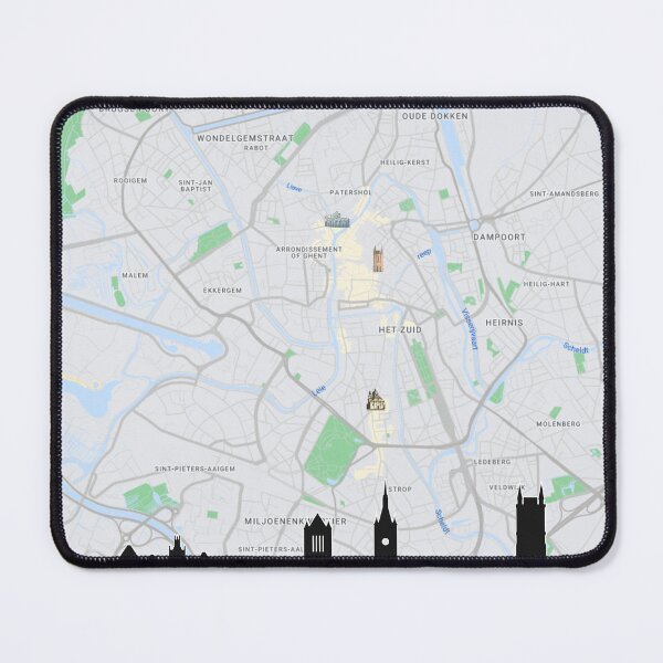Item preview, Map of Ghent, decorated city map, skyline with architecture designed and sold by PanenkaPrints.