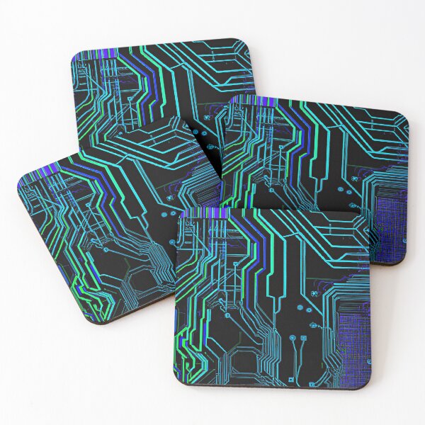 Item preview, Neon Cyberpunk Computer Circuits designed and sold by softbluehum.