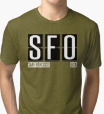 SFO- San Francisco CA Airport Code Souvenir or Gift Shirt Tri-blend T-Shirt