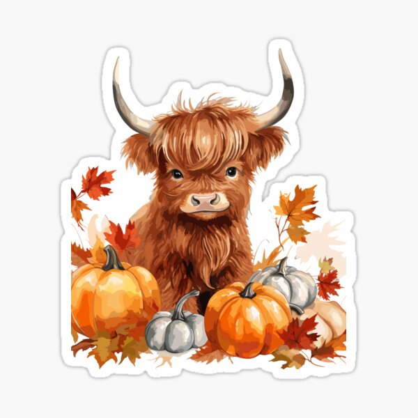 Highland Cow Baby Halloween 40oz Tumbler 5D Printed, Highland Cattle,  Fluffy Cow Pumpkins