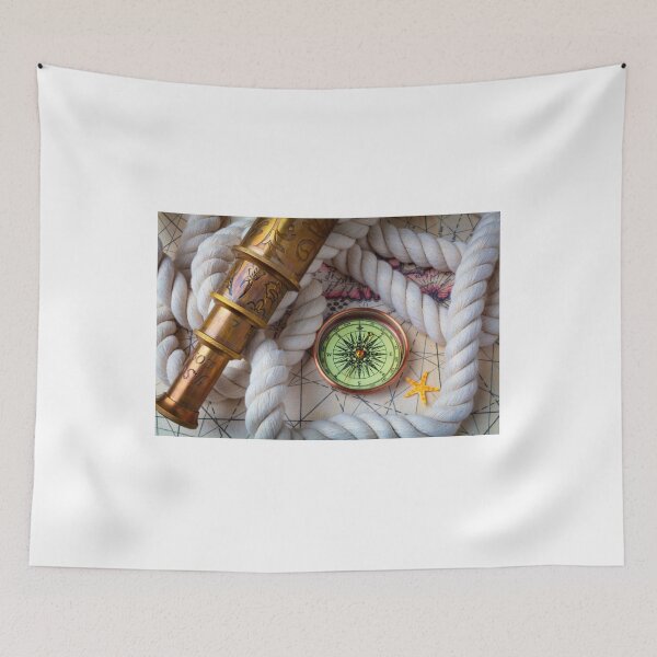 Item preview, Old Spy Scope And Compass On Ships Rope designed and sold by Garry Gay.