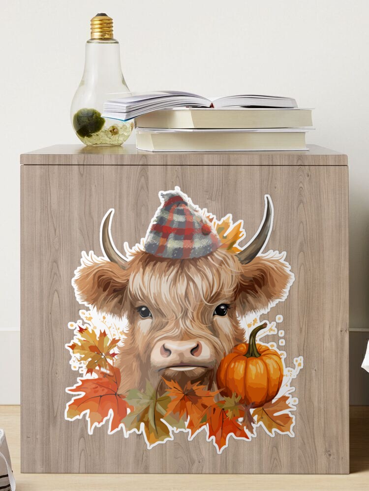 Highland Cow Baby Halloween 40oz Tumbler 5D Printed, Highland Cattle,  Fluffy Cow Pumpkins