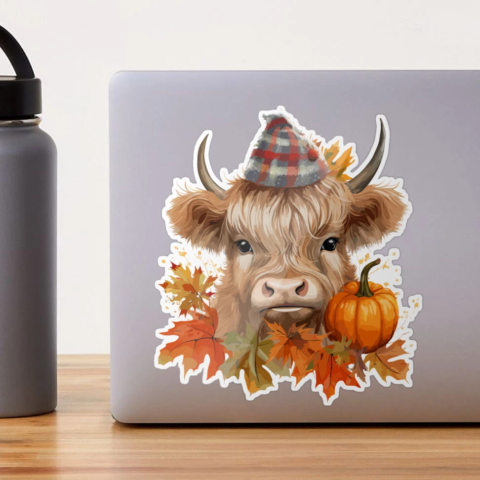 Highland Cow Baby Halloween 40oz Tumbler 5D Printed, Highland Cattle,  Fluffy Cow Pumpkins