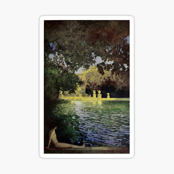 Italian Villa on a Lake in the Summertime. 1904. Sticker