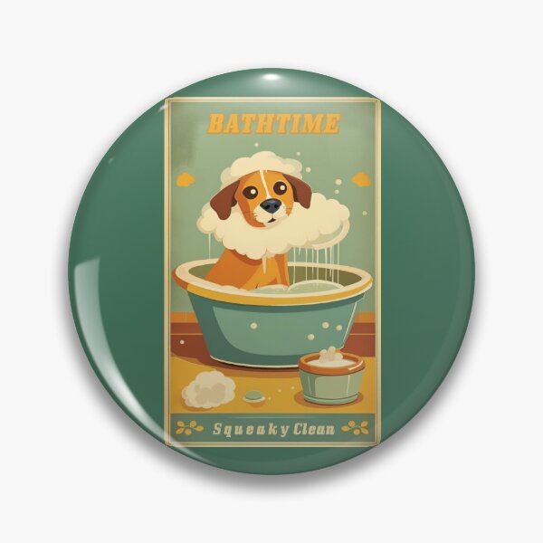 Item preview, Bathtime dog retro (#01) [Create a set!] designed and sold by SolidEarthArt.