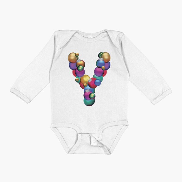 CHRISTMAS LETTER Y Long Sleeve Baby One-Piece