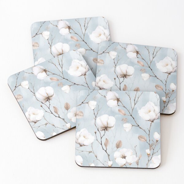 Item preview, Cotton Ball Flower- Seamless Pattern designed and sold by MahsaWatercolor.