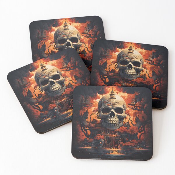 Item preview, "Vibrant Halloween Skull" designed and sold by Art-Vortex-fr.