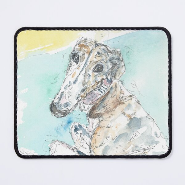 Item preview, Brindle and white greyhound portrait artwork. designed and sold by DebTheZeb.