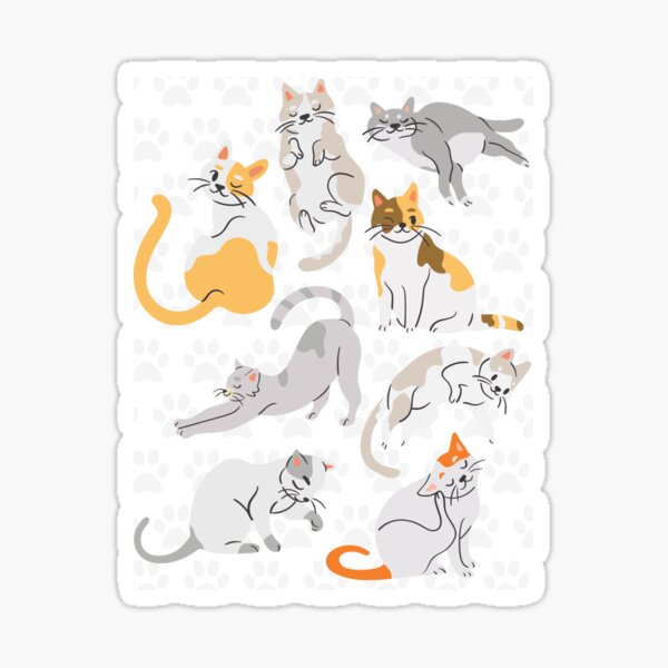 2 x Square Stickers 7.5 cm - Funny Cats Kitten Pet Playful Cat