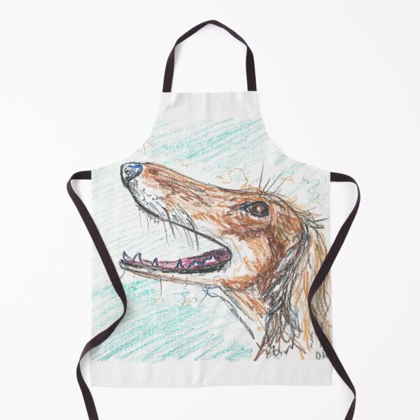 Item preview, Saluki oil pastel drawing sketch designed and sold by DebTheZeb.