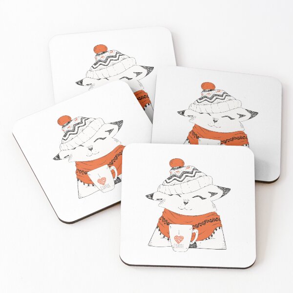 Item preview, Feline Frosty Mornings: Sip with a Snowy Companion designed and sold by EmeraldeaArt.