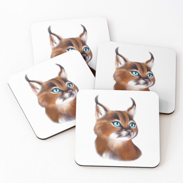 Item preview, Elegant Caracal cat acrylic/digital painting designed and sold by Funsize-Art.
