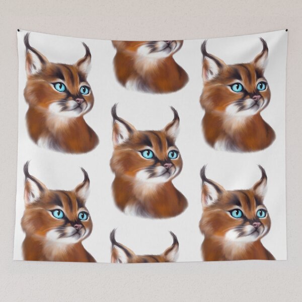 Item preview, Elegant Caracal cat acrylic/digital painting designed and sold by Funsize-Art.