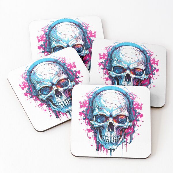 Item preview, Cyberpunk Skull in Neon Colors designed and sold by SchorlCraft.
