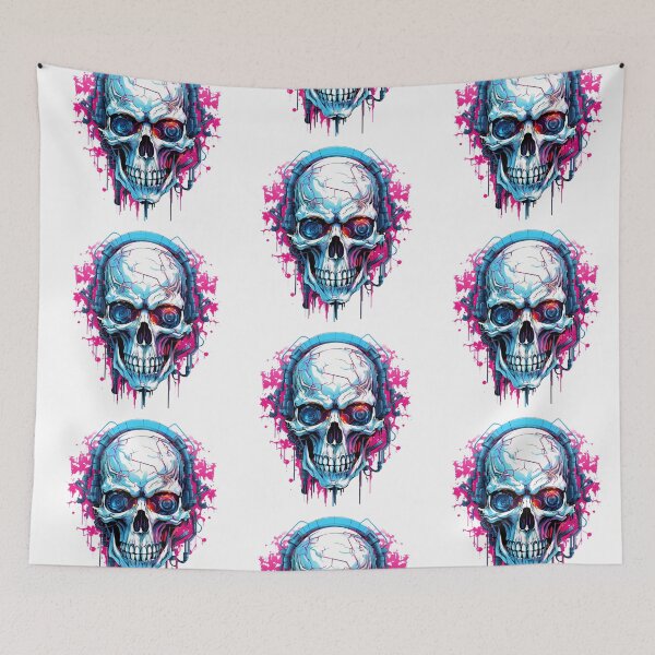 Item preview, Cyberpunk Skull in Neon Colors designed and sold by SchorlCraft.