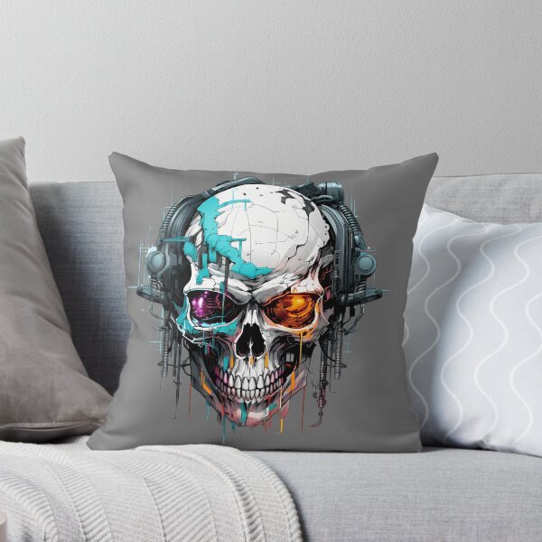 Item preview, Cyberpunk Skull in Neon Colors designed and sold by SchorlCraft.