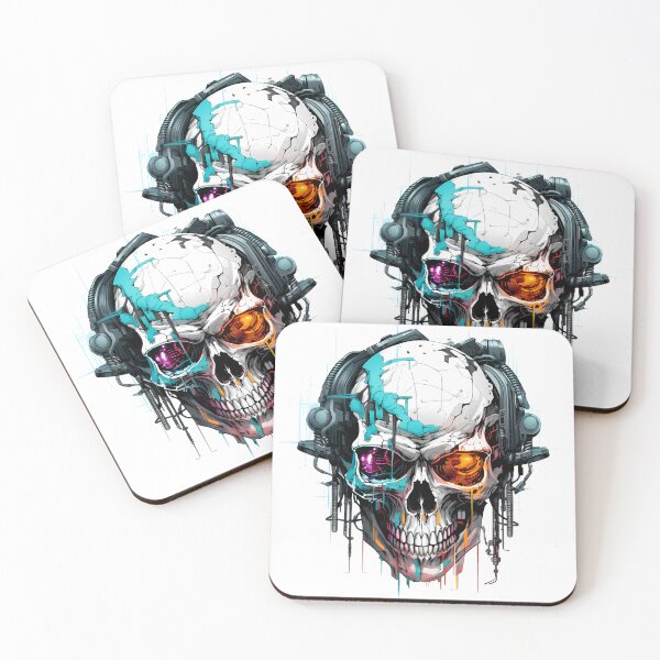 Item preview, Cyberpunk Skull in Neon Colors designed and sold by SchorlCraft.
