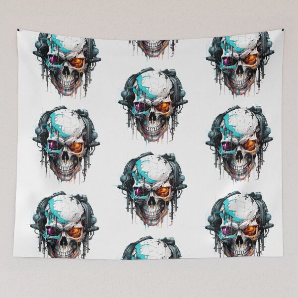 Item preview, Cyberpunk Skull in Neon Colors designed and sold by SchorlCraft.