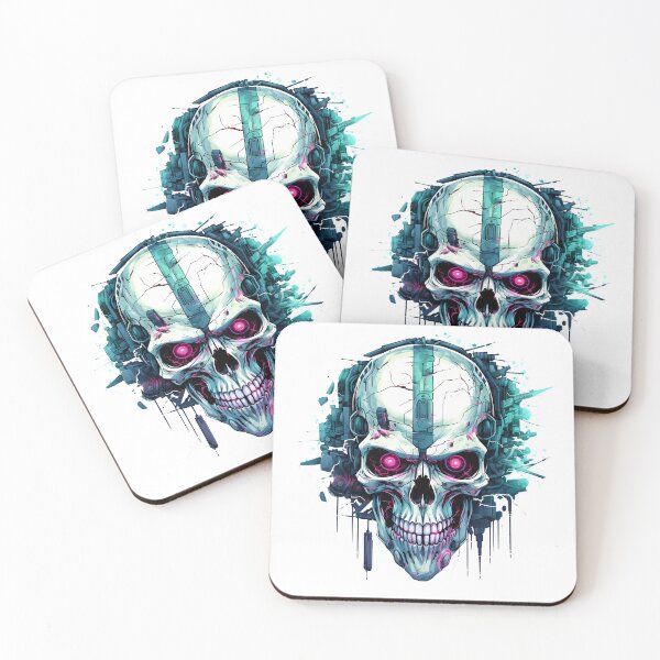 Item preview, Cyberpunk Skull in Neon Colors designed and sold by SchorlCraft.
