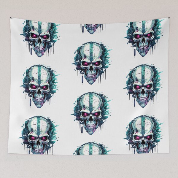 Item preview, Cyberpunk Skull in Neon Colors designed and sold by SchorlCraft.