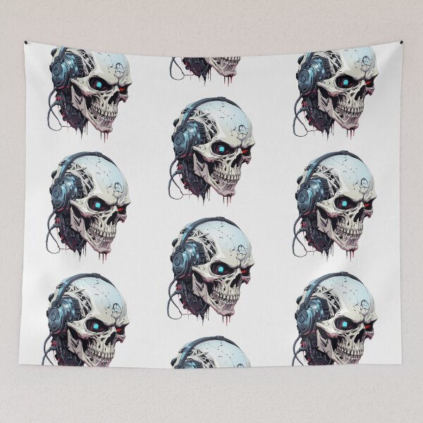 Item preview, Cyberpunk Skull in Neon Colors designed and sold by SchorlCraft.