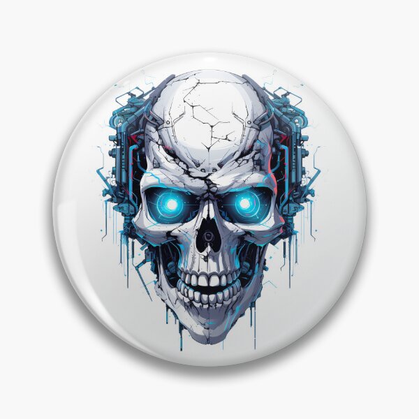 Item preview, Cyberpunk Skull in Neon Colors designed and sold by SchorlCraft.