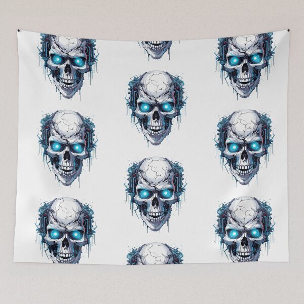 Item preview, Cyberpunk Skull in Neon Colors designed and sold by SchorlCraft.