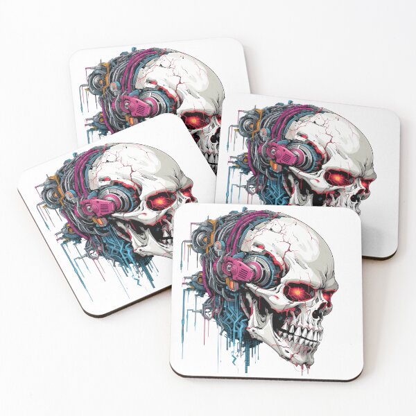 Item preview, Cyberpunk Skull in Neon Colors designed and sold by SchorlCraft.
