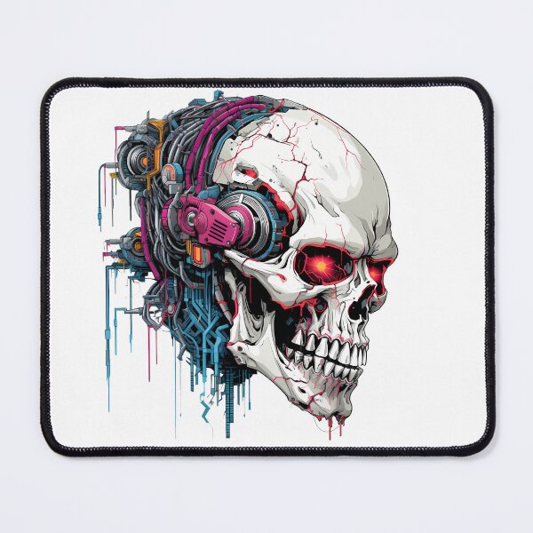 Item preview, Cyberpunk Skull in Neon Colors designed and sold by SchorlCraft.