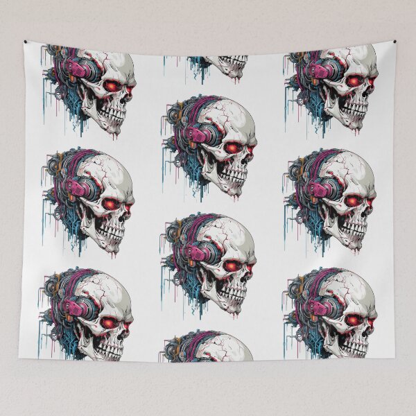 Item preview, Cyberpunk Skull in Neon Colors designed and sold by SchorlCraft.