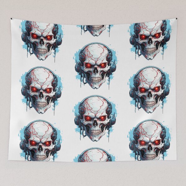 Item preview, Cyberpunk Skull in Neon Colors designed and sold by SchorlCraft.